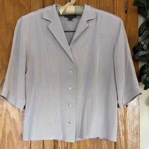 Classiques Entier Light Lavender ¾ length Button Down Silk Shirt